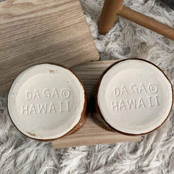 Vintage Daga Hawaii Maui Lu Luau Kihei Maui Tiki Tumbler Cup Set Of Two - Picture 13 of 17